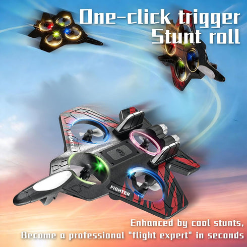 360 Foam Remote Control Airplanes, RC Planes with Light, RC Airplane Fighter Jet, Flip, Stunt Roll, Drones for Men