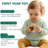 0-3 3-6 6-12 Wooden Baby Rattle & Teething Ring Heart | Natural Montessori Teething Toy Babies Months | Non-Toxic