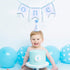 1st WAOUH Boys Birthday Hat and Highchair Banner - Blue and WHite Party Decoration (BAI LAN TAO CAN)