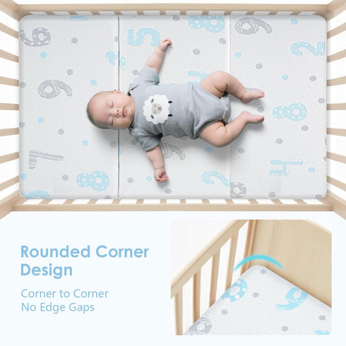 Pack 38"x26"Dual-Sided Pack Pack and Play Mattress Pad, Memory Foam N Play Mattresses for BabyToddler, Soft Baby Mini