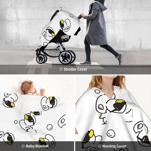 Hcpwzrf Duck Sunglasses Baby Car Seat Cover & Nursing Cover - Breathable Stretch Multi-Use Cover for Breastfeeding