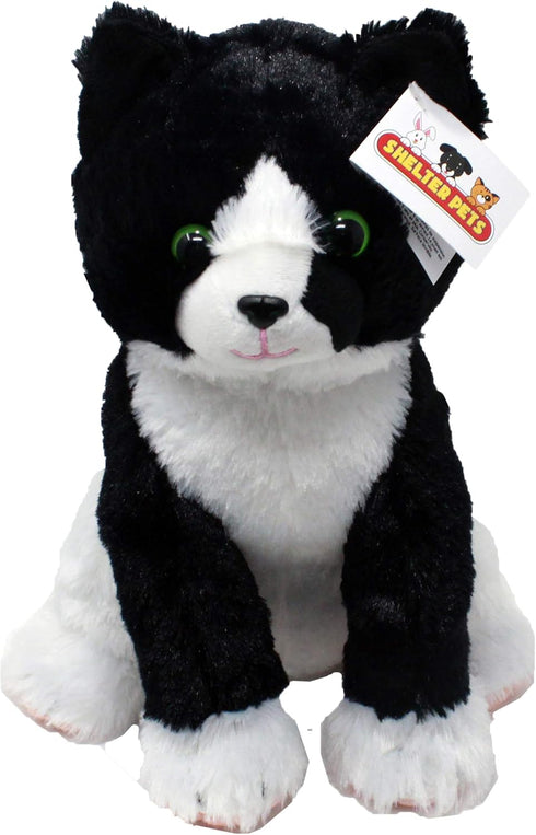 Peppa The Tuxedo Cat, 10" Black and White Plush Toy, Based on Real-Life Adopted Pets