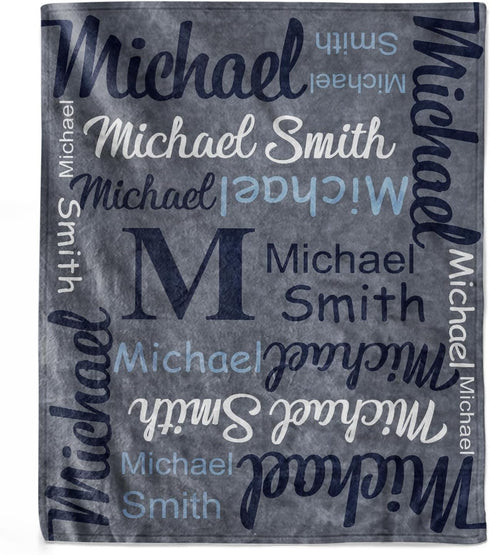 Novgarden Personalized Baby Blankets for Teen Boys, Custom Blanket with Name Flannel