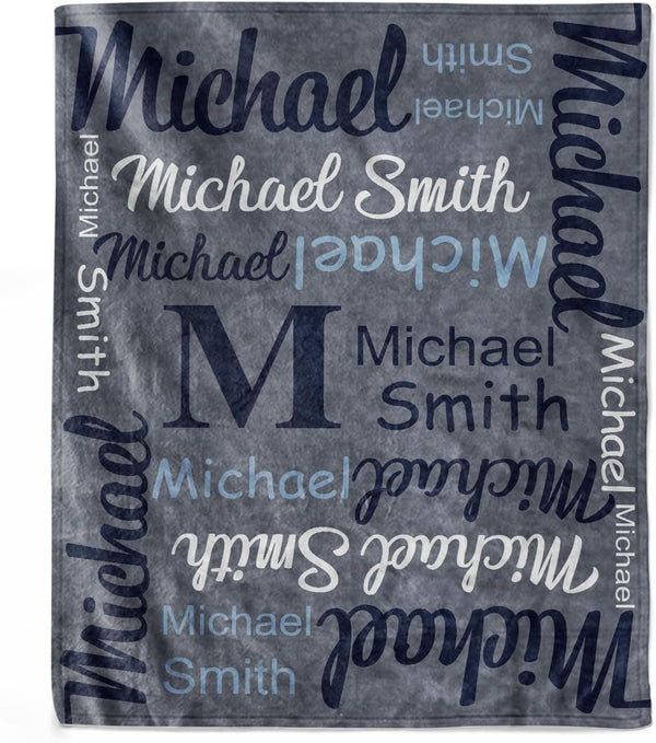 Novgarden Personalized Baby Blankets for Teen Boys, Custom Blanket with Name Flannel