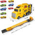 12 3 4 5 6+ Veslier Carrier Truck Race Track Toddlers Car Truck Toys, Toy Truck Transport Car Carrier & Race Cars
