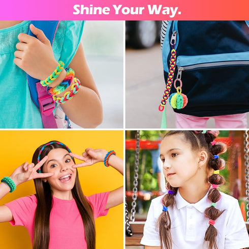 8-12, 6 7 9 10 11 13 1000+ IQBOX Bracelet Making Kit Arts and Crafts for Girls Ages Weaving Loom Bands DIY Toys