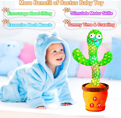 Baby Toys Interactive, Dancing Talking Cactus Toy Volume Adjustable, Mimicking Singing Repeating, Easter Gifts / Easter