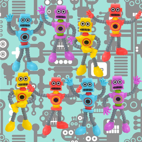 Set 12 ArtCreativity Bendable Robot Figures, of Flexible Men, Robot Party Favors for Boys and Girls, Stress Relief