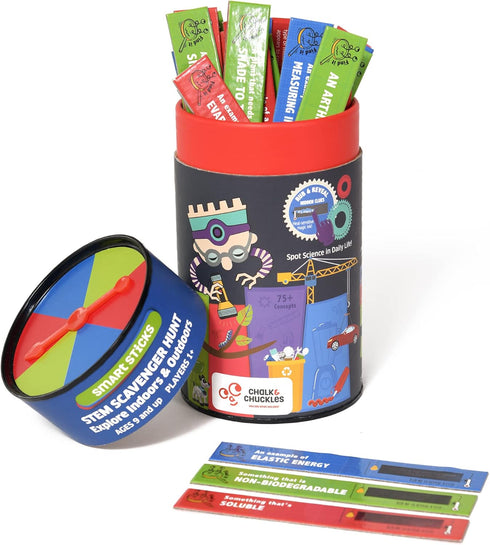 Chalk and Chuckles STEM Scavenger Hunt Game for Kids, Indoor and Outdoor Activities for Family Fun