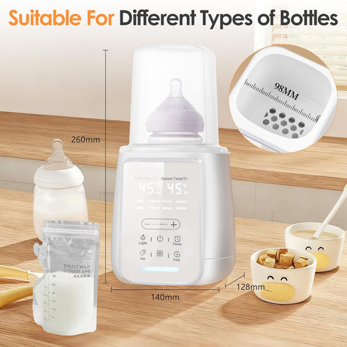 HyAdierTech 8-in-1 Baby Bottle Warmer, Fast Baby Milk Warmer with Timer, Baby Milk Warmer with Digital Display, Night