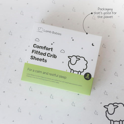 2 Pack, Cotton Crib Sheets for Baby, Soft Breathable Fitted Sheets for Boys & Girls, Snug Secure Fit for Standard Crib