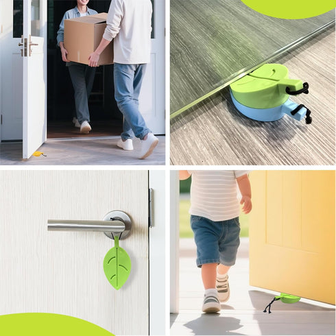 HNYYZL 4Pcs Silicone Door Stopper Wedge Finger Protector, Cute Colorful Cartoon Leaf Style, for Home Office