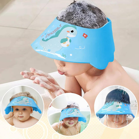 Baby Shower Caps Shield - Adjustable Kids Bath Visor Hat Shampoo Washing Hair Protection Soft Cartoon for Toddler