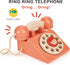 Communication 2+ Mentari Toys - Ring Ring Telephone - Solid Wood Retro Chorded Dial Phone for Toddlers - Pretend Play