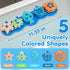 1-3 10 Set Baby Bath Toys, Mold Free Silicone Shape Sorting & Stacking Bath Toys for Kids Ages with Cute Floating