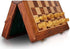 Wooden Magnetic Chess Board Set, 7" Folding Game for Adults & Kids, Portable Travel Chess