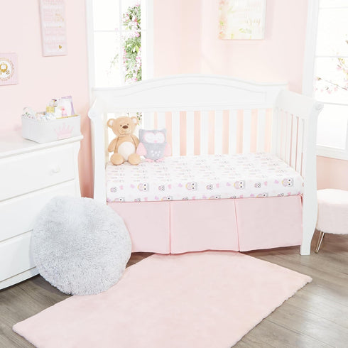 2 Pack 100% 28in 52in, EVERYDAY KIDS Fitted Girls Crib Sheet, Soft Breathable Cotton Baby Sheet, Fits Standard Size