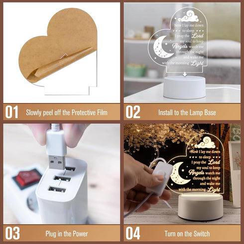 Cozy Baptism Gifts for Girl Boy, Baby Nursery Night Light for Bedtime Prayer, Baby Christening Gifts for Boys Girls