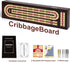 Set, 2 3 ESENHARBER Cribbage Board Game Premium Wooden Board with Magnetic Lock and Metal Pegs, Playing Cards