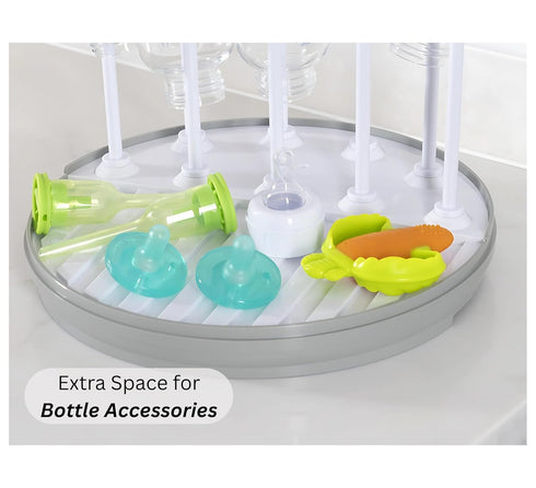 Pequeo Countertop Baby Bottle Drying Rack for Compact Drying Station for Bottles, Nipples & Pump Parts | Fast-Drying