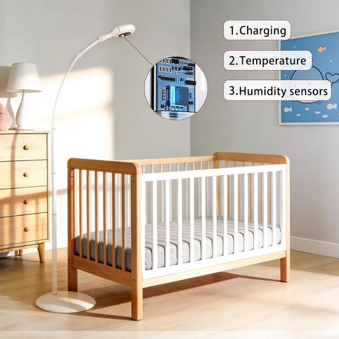 LRKHFFD 360 Floor Stand for Nanit Pro Baby Monitor, Heavy Duty Baby Monitor Holder with Adjustable Gooseneck, No Tools