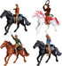 Toddmomy Riding Horse Figurine 4Pcs Action Figure, Western Figurines Toys, Plastic Horse with Rider