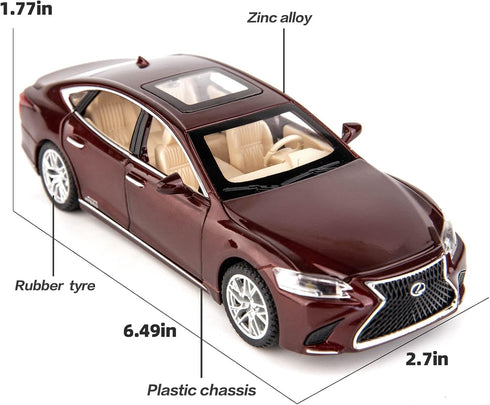 BDTCTK 1/32 Compatible Lexus Ls500h Model Car, Zinc Alloy Pull Back Toy Car with Sound and Light for Kids