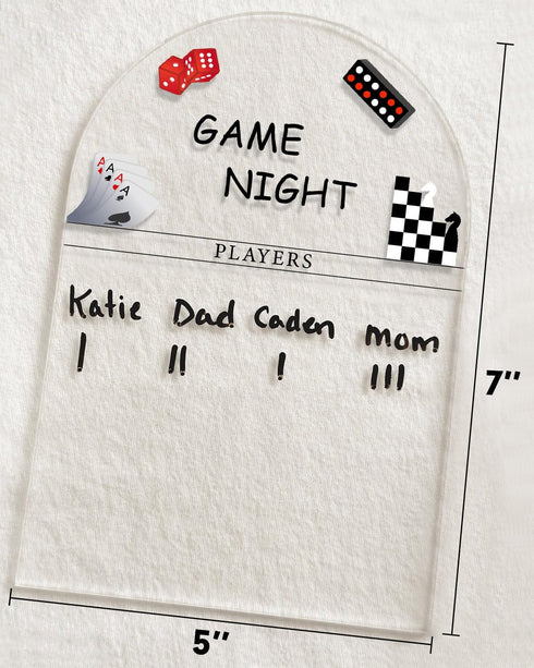 Personalized Game Score Board - Acrylic Engraved Score Tracker, Family Game Night Gift, Wedding, Housewarming
