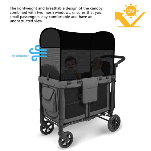 LUAATT W2/W4 Models,UPF50+ Stretchy Panoramic Canopy Compatible with Wonderfold Stroller Wagons All Sun Protection