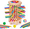 WhimsiPlay Montessori Game Wooden Board Game, 36 Colorful Wooden Sticks Dice Game, Math