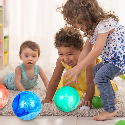 AMOR PRESENT 4PCS Bouncing Ball with Pump, 8.7inch Marbleized Bouncy Balls for Kids Bouncing Sensory Play.