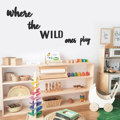 8 Xylolfsty Playroom Wall Decor, Where The Wild Ones Play Sign - Wooden Wall Art for Boys & Girls Toy Room, Toddler