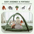 5 Tummy Baby Play Gym with Mat Leaf Shaped, Baby Play Mat with Hanging Toys Time Mat, Baby Gym Activity Center