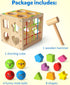 18 Coogam Wooden Montessori Toys for Toddlers, Shape Sorting Cube Fine Motor Skills Game for Year Old Month+ Baby Boys