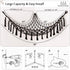 Stuffed Animal Toy Hammock Hanging, Macrame Organizer Storage for Plush Toys, Large Corner Net Holder (Black)