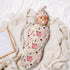 zhedongsj Highland Cow Baby Stuff Swaddle Blanket with Hat, Soft Western Floral Farmhouse Highland Cow Newborn