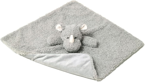 Baby Gray Rhino Soft Stuffed Animal Security Blanket, Plush Lovey for Newborns and Toddlers