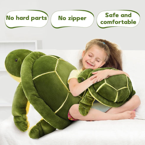MorisMos Giant Turtle Stuffed Animal 33 inch, Large Plush Sea Turtle Toy, Big Stuffed Turtle Pillow for Kids, Girls,