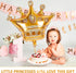 3 Pcs Large Gold Crown Balloons (38.2" x 35.4") - Durable Princess Birthday Party Decorations for Photoshoots,