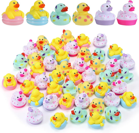 Vinsot 12 Pcs Cruise Rubber Ducks in Bulk Candy Pastel Mini Rubber