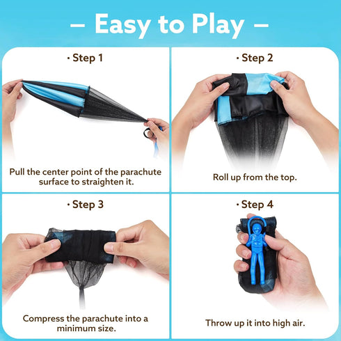 4 Pcs Parachute Toys for Kids 1-9 Years Old, Outdoor Flying Toys for Toddler, Coolest Gifts for Teen Boys and Men