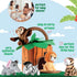 Play22 6-Piece Set Plush Talking Jungle Animals with Carrier for Kids, Babies & Toddlers - Elephant, Tiger, Lion