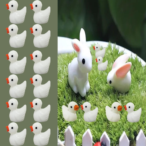 Pack of 36 Tiny Ducks, Little Plastic Mini Resin Ducks for Garden Decorations, Dollhouse Miniatures, Crafts