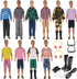 32Pcs Doll Clothes and Accessories - 12 Inch Boy Dolls, 20 Different Wear Clothes, 4 Pairs of Shoes, Glasses, Earphones
