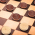 48 Pieces Wooden Checkers 1.06 Inch with Stackable Ridge in Drawstring Storage Pouch