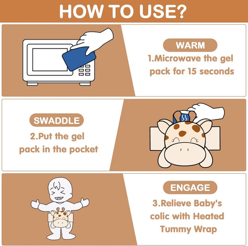 Upset Tummy Tummy Upset Baby Colic, Gas and Stomach Relief - Heigoeost Newborns Heating Pad Colic Belly Belt for Babies