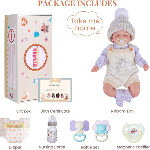 20 Inches 3+ BABESIDE Reborn Baby Doll Girl, Realistic Sleeping Newborn with Cloth Body & Vinyl Limbs, Lifelike Real