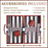 Backgammon Sets for Adults - 15 Inch Brown Classic Board Game with Premium Leather Case, Portable