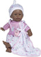 JC Toys La Baby African American 11-inch Soft Body Baby Doll, Washable with Removable Pink Floral Outfit