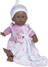 JC Toys La Baby African American 11-inch Soft Body Baby Doll, Washable with Removable Pink Floral Outfit